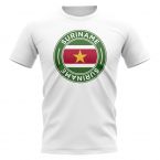 Suriname Football Badge T-Shirt (White)