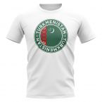 Turkmenistan Football Badge T-Shirt (White)