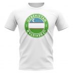 Uzbekistan Football Badge T-Shirt (White)