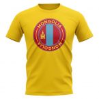 Mongolia Football Badge T-Shirt (Yellow)