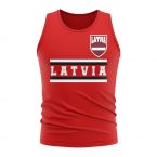 Latvia Core Football Country Sleeveless Tee (Red)