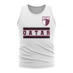 Qatar Core Football Country Sleeveless Tee (White)