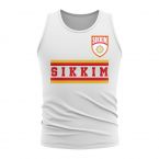 Sikkim Core Football Country Sleeveless Tee (White)