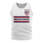 USA Core Football Country Sleeveless Tee (White)