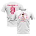 Robert Lewandowski Poland Illustration T-Shirt (White)