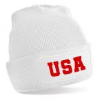 USA National Football Beanie (White)