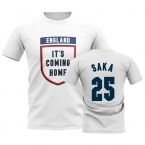 England Its Coming Home T-Shirt (Saka 25) - White