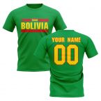 Personalised Bolivia Fan Football T-Shirt (Green)