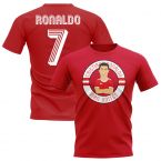 Cristiano Ronaldo Man United Illustration T-Shirt (Red)