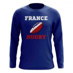 France Rugby Ball Long Sleeve Tee (Blue)