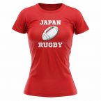 Japan Rugby Ball T-Shirt (Red) - Ladies