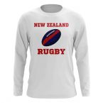 New Zealand Rugby Ball Long Sleeve Tee (White)