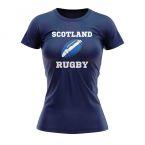 Scotland Rugby Ball T-Shirt (Navy) - Ladies