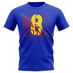 Andres Iniesta Barcelona Graphic Signature T-Shirt (Blue)