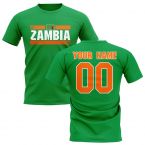 Personalised Zambia Fan Football T-Shirt (green)