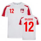 Kasper Dolberg Denmark Sports Training Jersey (White-Red)