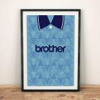 Manchester City 1989-1991 Football Shirt Art Print