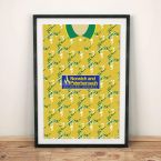 Norwich City 92-94 Football Shirt Art Print