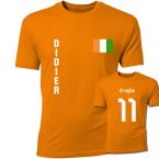 Didier Drogba Ivory Coast Flag T-Shirt (Orange)