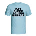 Eat Sleep Aguero Repeat T-shirt (sky Blue) - Kids