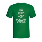 Keep Calm And Follow Sporting Lisbon T-shirt (green) - Kids