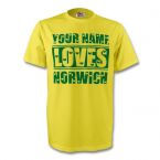 Your Name Loves Norwich T-shirt (yellow) - Kids