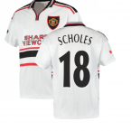 1999 Manchester United Away Football Shirt (SCHOLES 18)