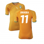 2010-2011 Ivory Coast Authentic Home Shirt (DROGBA 11)