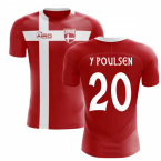2023-2024 Denmark Flag Concept Football Shirt (Y Poulsen 20)