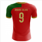 2023-2024 Portugal Flag Home Concept Football Shirt (Andre Silva 9)
