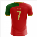 2023-2024 Portugal Flag Home Concept Football Shirt (Figo 7) - Kids