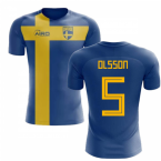 2023-2024 Sweden Flag Concept Football Shirt (Olsson 5)
