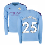 2019-2020 Manchester City Puma Home Long Sleeve Shirt (FERNANDINHO 25)
