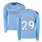 2019-2020 Manchester City Puma Home Long Sleeve Shirt (WRIGHT PHILLIPS 29)