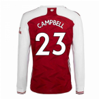 2020-2021 Arsenal Adidas Home Long Sleeve Shirt (CAMPBELL 23)