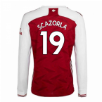 2020-2021 Arsenal Adidas Home Long Sleeve Shirt (S.CAZORLA 19)