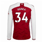2020-2021 Arsenal Adidas Home Long Sleeve Shirt (XHAKA 34)