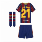 2020-2021 Barcelona Home Nike Little Boys Mini Kit (F DE JONG 21)