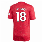 2020-2021 Man Utd Adidas Home Football Shirt (Kids) (SCHOLES 18)