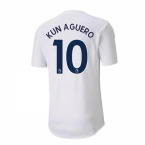 2020-2021 Manchester City Puma Stadium Jersey (White) - Kids (KUN AGUERO 10)