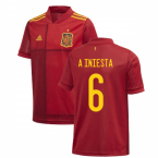 2020-2021 Spain Home Adidas Football Shirt (Kids) (A INIESTA 6)