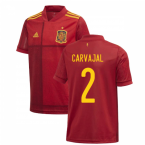 2020-2021 Spain Home Adidas Football Shirt (Kids) (CARVAJAL 2)