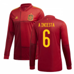 2020-2021 Spain Home Adidas Long Sleeve Shirt (A INIESTA 6)