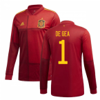 2020-2021 Spain Home Adidas Long Sleeve Shirt (DE GEA 1)