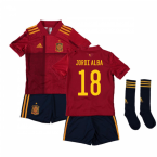 2020-2021 Spain Home Adidas Mini Kit (JORDI ALBA 18)