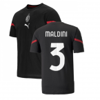 2021-2022 AC Milan Pre-Match Jersey (Black) (MALDINI 3)