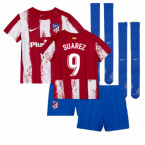 2021-2022 Atletico Madrid Little Boys Home Shirt (SUAREZ 9)