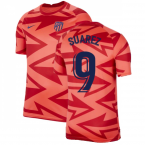 2021-2022 Atletico Madrid Pre-Match Training Shirt (Red) - Kids (SUAREZ 9)