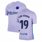 2021-2022 Barcelona Away Shirt (Kids) (KUN AGUERO 19)