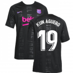 2021-2022 Barcelona CL Pre-Match Training Shirt (Black) - Kids (KUN AGUERO 19)